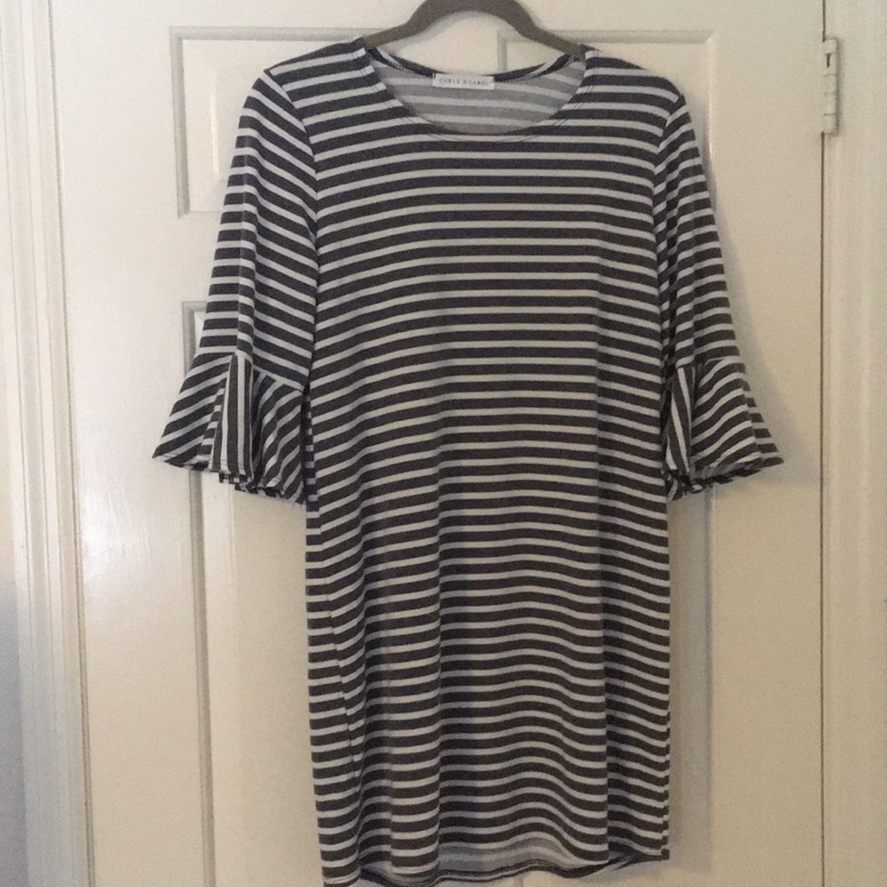 Chris & Carol gray striped dress